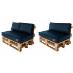 Paletové sedenie Golden Garden GG73 - podsedák a vankúš 120cm x 80cm x 15cm penový granulát tmavo modrá